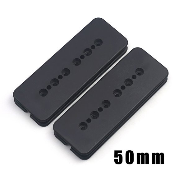 LOOKSEVEN 2Pcs Black P90 Humbucker Guitar Pickup Bobbin 50mm Pole Spacing for LP & SG Style Electric Guitar