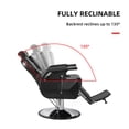 thumbnail image 2 of Barber Chair Hydraulic Reclining Salon Chair Styling Chair Hair Chair 360 Degrees Rolling Swivel Barber Chairs for Barbershop Hair Salon Spa Equipment - Black, 2 of 9