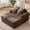 BROWN, variant on Oversized Chaise Longue Chair Indoor, Modern Upholstered Corduroy Deep Seat Sofa Bed with Throw Pillows and Armrests, Sleeper Sofa Couch for Living Room, Bedroom Apartment