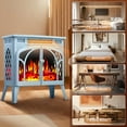 thumbnail image 3 of Auseo Electric Fireplace Heater 25’’ with 3D Realistic Flame Effect, Freestanding Fireplace with Remote Control, Timer, Different Flame Color,2 Heating Modes 500W/1500W, Blue, 3 of 6