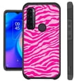 thumbnail image 1 of Compatible with TCL 20XE Hybrid Fusion Guard Phone Case Cover (Light Pink Zebra Skin), 1 of 1
