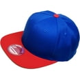 thumbnail image 3 of Royal Blue and Red Pro Style Classic Snapback Wool Blend Plain Basic Cap Hat, 3 of 7