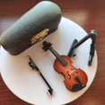 thumbnail image 1 of HLONK Wooden Small Violin Four-piece Set  Includes Violin  Stand  Bow and Case  Mini Musical Instrument  Micro Violin Model  Home Decoration  Exhibition Decoration  Perfect Gift for Famil, 1 of 7