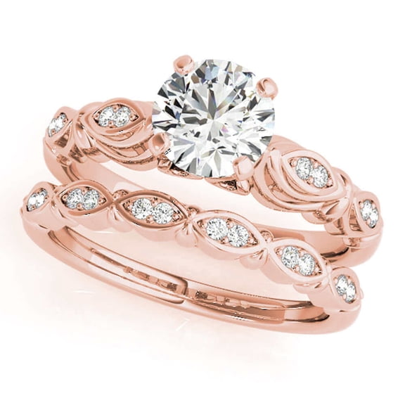 Jewelmore Engagement Rings for Women 1/2 Carat Halo Diamond Engagement Bridal Ring Set Prong Setting 10K Solid Rose White Yellow Gold Genuine Diamond Wedding Jewery