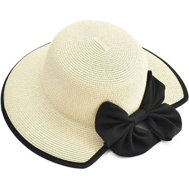 Sun Hats for Women Wide Brim Straw Beach Hat UV UPF 50+  display picture 2