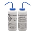 thumbnail image 3 of 2PK Wash Bottle for Sodium Hypochlorite (Bleach), 1000mL - Labeled with Chemical Information & Safety Information (1 Color) - Wide Mouth, Self Venting, Low Density Polyethylene - Eisco Labs, 3 of 3