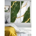 thumbnail image 3 of Green Marble Sheer Curtains 63 Inch Length 2 Panels Set, Luxury Gold White Abstract Cracks Artwork Voile Window Treatment Rod Pocket Curtains Sheers Drapes for Bedroom/Living Room/Kitchen 52x"63"x2, 3 of 7