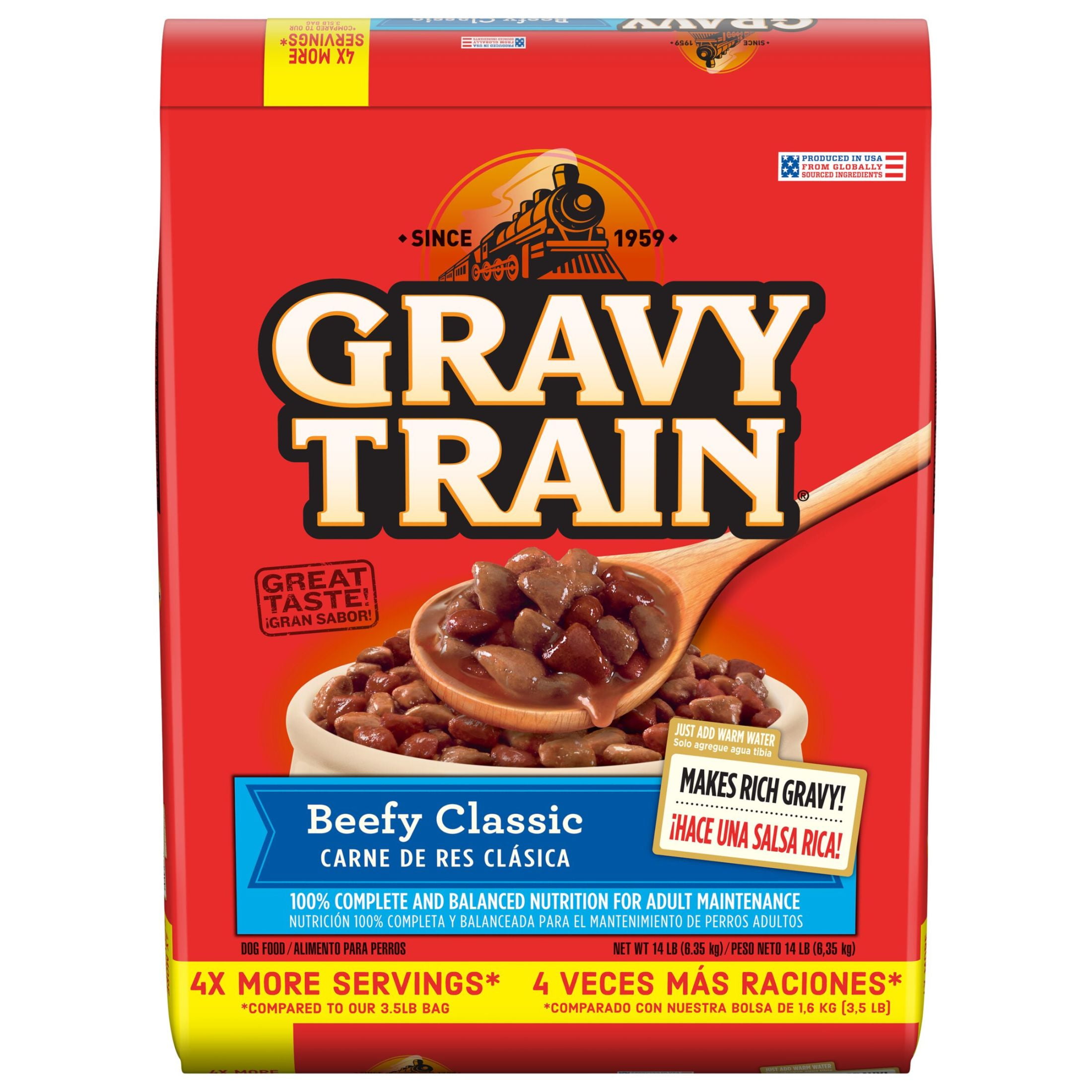 (3 pack) Gravy Train Beefy Classic Dry Dog Food, 14 Lb. Bag