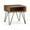 Natural, variant on Hunter SOLID MANGO WOOD Metal 22 " W Square Industrial End Side Table in Natural