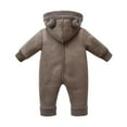 thumbnail image 3 of QHFBli Newborn Baby Bear Outfit With Fold-Over Mittens and Footies Girls Boys Winter Fleece Clothes Hooded Romper Snowsuit, 3 of 3