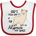 thumbnail image 3 of Inktastic Gigi's You Say Alpaca My Bags Boys or Girls Baby Bib, 3 of 4
