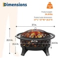 thumbnail image 2 of EastVita 36-Inch Outdoor Fire Basin With Spark Guard And Fire Poker., 2 of 6