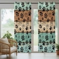 thumbnail image 3 of 1 Panel Outdoor Curtains for Patio Waterproof 54"x95" Teal Blue Brown Weatherproof Privacy Outsides Curtains, Rustic Farmhouse Dog Paw Vintage Grommet Thermal Drapes for Cabana Porch Pergola, 3 of 8