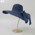 thumbnail image 2 of Sombrero de Playa Protección Solar Ala Ancha de Paja 47 cm azul Unitalla, 2 of 7