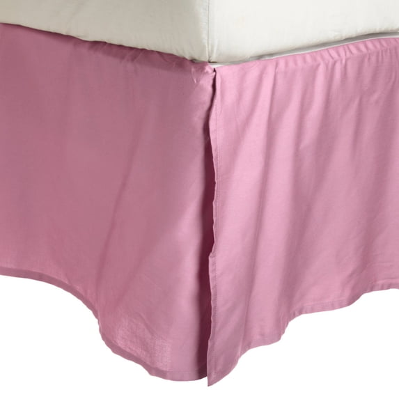 Solid Wrinkle-Resistant Brushed Microfiber Bed SKirt by Blue Nile Mills, Queen, Pink