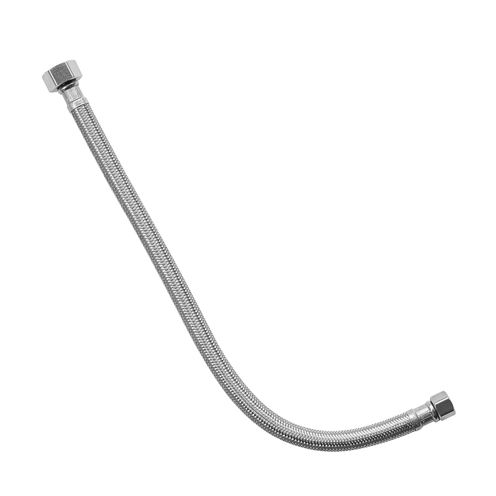 Faucet Supply Line 10-Pack, 16 Inch Braided Stainless Steel with 3/8" Comp x 1/2" FIP, TPV Inner Tube Lead-Free, CUPC Certified, Tool-Free Installation for Kitchen Bathroom