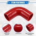 thumbnail image 4 of Unique Bargains 51mm 2.01" ID 90 Degree Elbow Coupler Silicone Hose Intercooler Tube Universal for Car Engine Red, 4 of 6