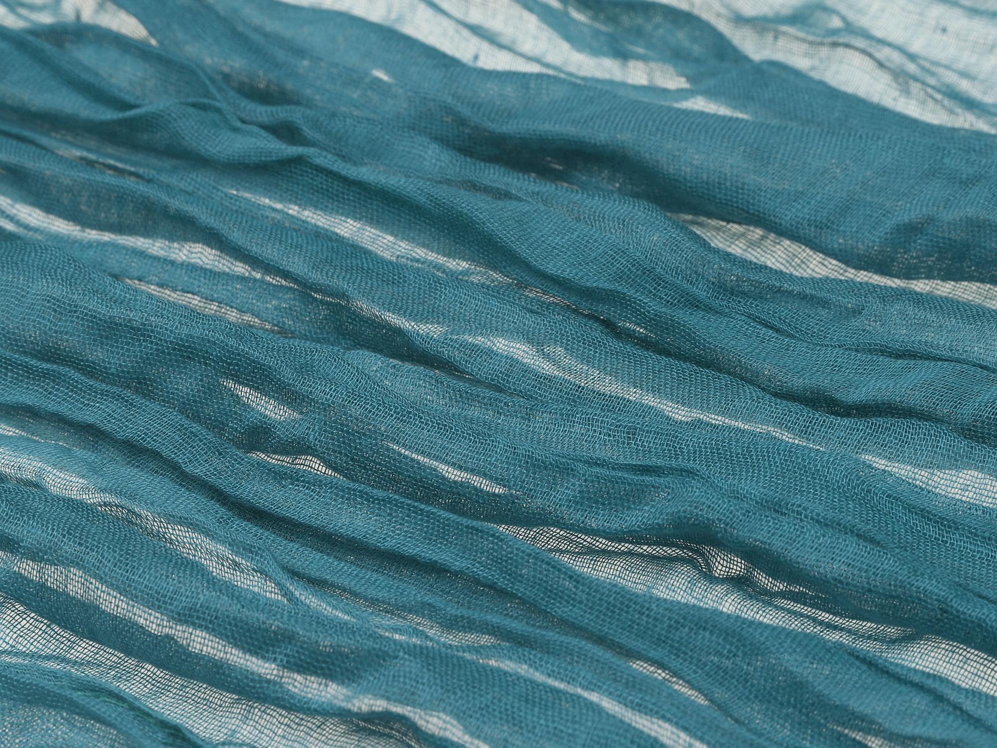 Unique Bargains Solid Color Table Runner Crinkle Fabric Table Banner (6 Count) Blue 35"x71"