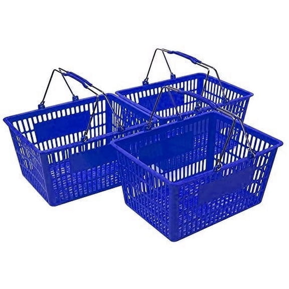 Blue Shopping Baskets (Set of 3)