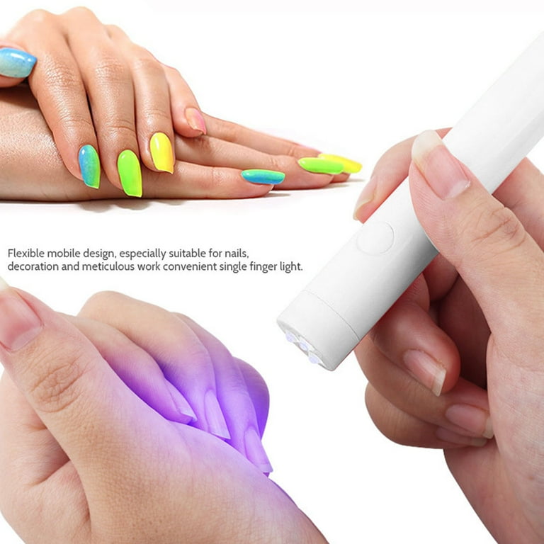 Glow On the Go: The Ultimate Mini UV Nail Lamp With Stand and Silicone Stamper Nail Dryer (White)