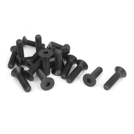 20PCS M8-1.25x30mm Black Oxide Alloy Steel Flat Head Socket Screws - 10.9 Grade Metric Allen Bolts