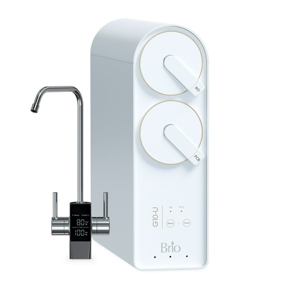 Brio G10-U Reverse Osmosis Water Filtration System with Smart Faucet, 500 GPD, 2:1 Pure to Drain, 4-in-2 Filtration