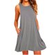 thumbnail image 4 of Verano Mini Vestido De Las Mujeres De Alta Calidad De La Moda Sin Mangas Cuello Redondo Casual Suelto Señoras Vestidos De Calle, 4 of 4