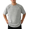 thumbnail image 2 of Bxsruta Men's Casual Raglan Short Sleeve Crew Neck Loose Fit Pullover Top Comfortable Sport Daily T Shirt, 2 of 6