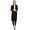 Black, variant on MOA COLLECTION Women's Solid Casual Loose Fit Long Sleeve Pocket Open Front Duster Cardigan