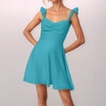 thumbnail image 2 of Vestido sin espalda de gasa lisa para mujer - Tirantes finos, ropa de oficina/casual - Tallas S-XL, 2 of 5