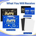thumbnail image 2 of Happy Birthday Gift Bags with 4 Tissue Wrapping Paper 2 Greeting Card, 2 Pcs Gift Bags Medium with Handles for Children Women Men, Paper Party Bag for Jewelry Small Box Present (Black + Blue), 2 of 8
