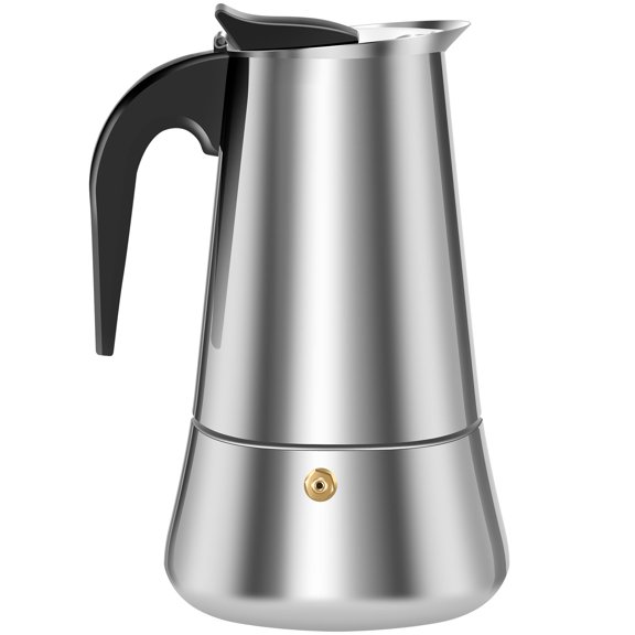 Grusce Stovetop Espresso Maker Versatile Time Saving Stainless Steel Moka Pot Easy to Clean Stove Top Coffee Makers Ergonomic Cafe Classic Induction Cookers for Home Using
