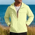 thumbnail image 2 of Men's Sun Protection Jacket Ice Silk Hoodie, Lightweight Nylon Spandex Zip Up Cardigan, Long Sleeve Cooling UPF 50+ Swim Shirt, Quick Dry Outdoor Fishing Hiking Beach | Zenithor,Green XL, 2 of 9
