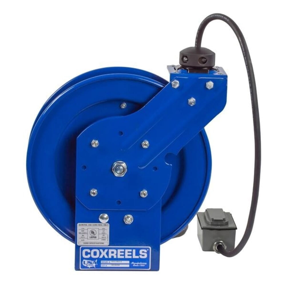 Coxreels Spring Driven Cord Reel Duplex Industrial Rec 12Ga X 50'