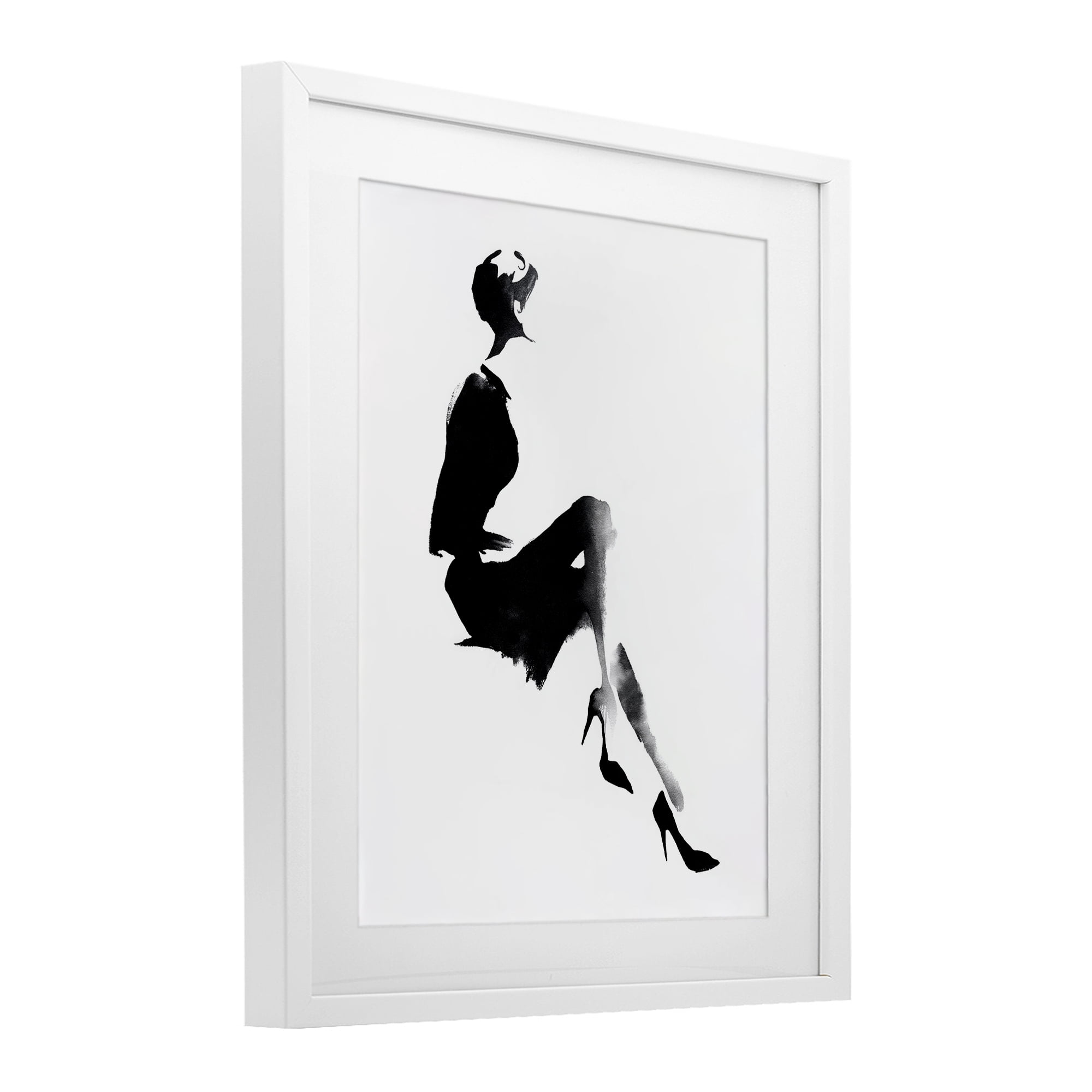 Stupell Industries Chic Silhouette Noir White Framed Print Under Glass, design by Svetlana Aleynikova