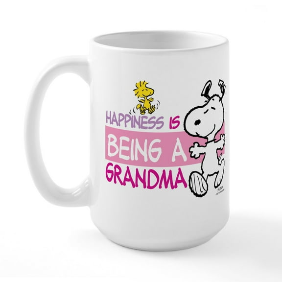 CafePress - Happiness Is Grandma Large Mug - 15 oz Ceramic Large White Novelty Mug