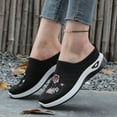 thumbnail image 7 of Domuza Orthopedic Shoes for Women Comfortable Casual Athletic Work Woven Mesh Breathable Sneakers Lightweight Non-Slip Arch Support Slip On Walking Shoes Black 10（EU-43）, 7 of 7