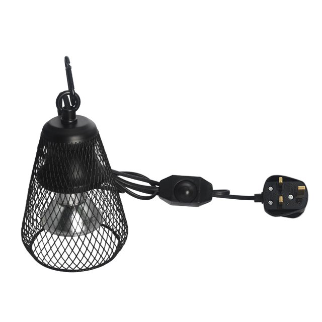 CSChome Reptile Heat Lamp Holder Flexible Clip Reptile Heat Lamp Shade Adjustable Brightness Temperature Timer Pet Heater Guard Chicken Lizard