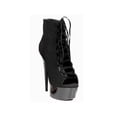 thumbnail image 3 of ELLIE 609-REVERSE Women's 6" Heel Lace Up Side Zipper Peep Toe Ankle Bootie, 3 of 3