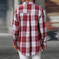 thumbnail image 3 of Plaid Flannel Button Down Shirts for Women Casual Loose Long Sleeve Blouse Womens Shacket Jacket Fall Fashion Tops, 3 of 6