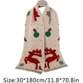 thumbnail image 2 of Bufanda De Ciervo Pequeño De Navidad Mujer Otoño E Invierno Bufanda De Niña Suave De Punto Año Nuevo Cuerno De Alce Rojo Bufanda De Doble Cara Engrosada Para Estudiantes, Blanco roto, 2 of 5