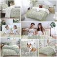 thumbnail image 5 of 3 Piece Sage Green Duvet Cover Set Queen Size,Microfiber Comforter/Quilt Cover with Corner Ties and 2 Pillowcases,Boho Retro Decorative Abstract Floral Ethnic All Season Bedding with Zipper Closure, 5 of 8