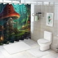 thumbnail image 7 of BCIIG Gnome Mushrooms Bathroom Decor Set with Hooks, Colorful Polyester Fabric Shower Curtain Set for Home Bathrooms Decoration, Waterproof Shower Curtain Rings, Easy to Install 36"x72, 7 of 7