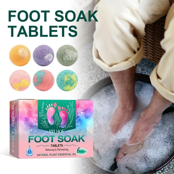 TopLLC 6pcs Foot Bath Bombs, Natural Foot Bath Bombs Gift Set With Essential Oils, Foot Bath Bombs For Women Men Relaxing Bath, Help Odor bath ball