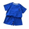 thumbnail image 4 of LIIPEE Summer Outfits For Boys Athleisure Solid Color Ribbed Short Sleeve Tees And Shorts 2 Piece Set Kids Cute Comfortable Breathable Lightweight Outfit Sets,9-10 Years, 4 of 5