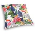 thumbnail image 4 of GZHJMY Throw Pillow Covers Toucan Hibiscus Tropical Vivid Pillowcase Sofa Decor Housewarming Gift 16" × 16", 4 of 6