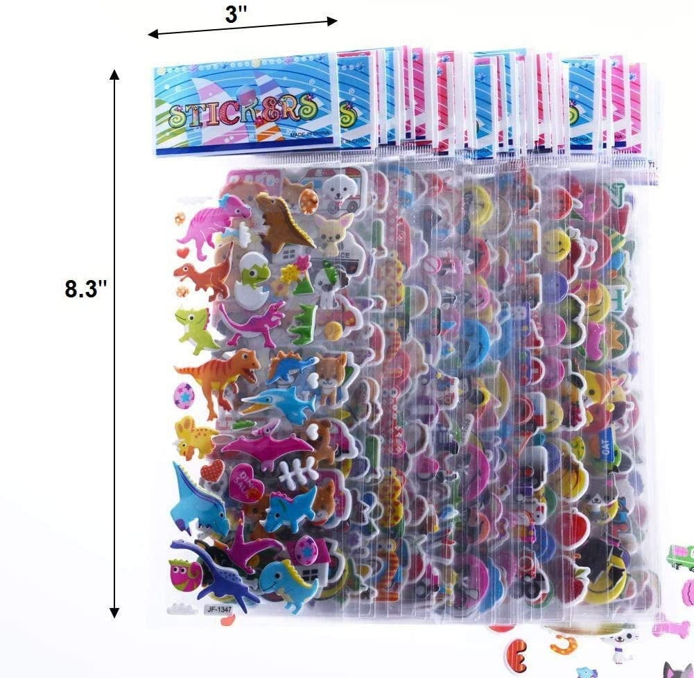 IKWOLETI 3D-Aufkleber für Kinder und Kleinkinder 500+ Puffy-Aufkleber  Bulk-Kinderaufkleber für das Scrapbooking Anpassen von Planer-Notizbüchern  (20 Verschiedene Blätter): : Spielzeug