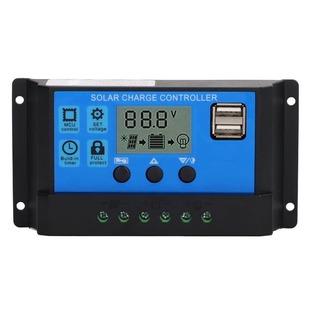 Controlador de panel solar de 12 V y 24 V, regulador fotovoltaico PWM, pantalla LCD, cargador solar MPPT de 100 A