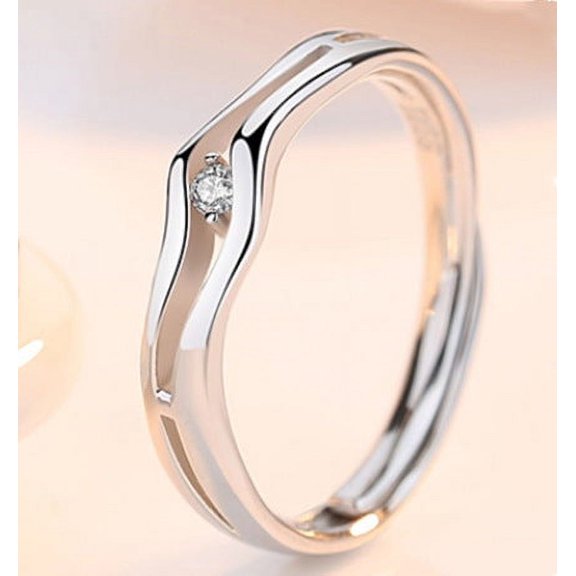 Flowing Love Couple Ring S925 Silver Pair Ring For Men And Women