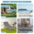 thumbnail image 4 of RJFKSN 28.7" Extra Wide Folding Camping Cot with 2KG Mattress, 5-Position Adjustable Heavy Duty Portable Sleeping Bed for Adults, Office Outdoor Lounge Chair, Gray, 4 of 7